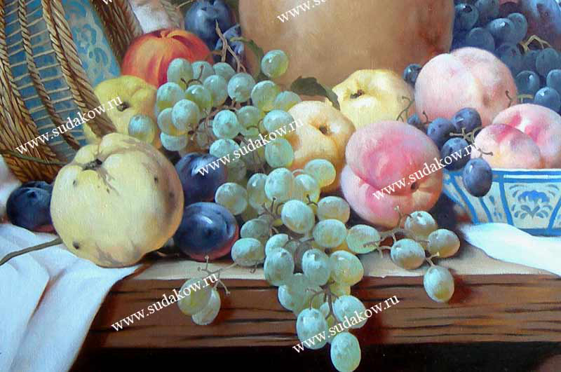 Натюрморт фрукты виноград роспись обманка