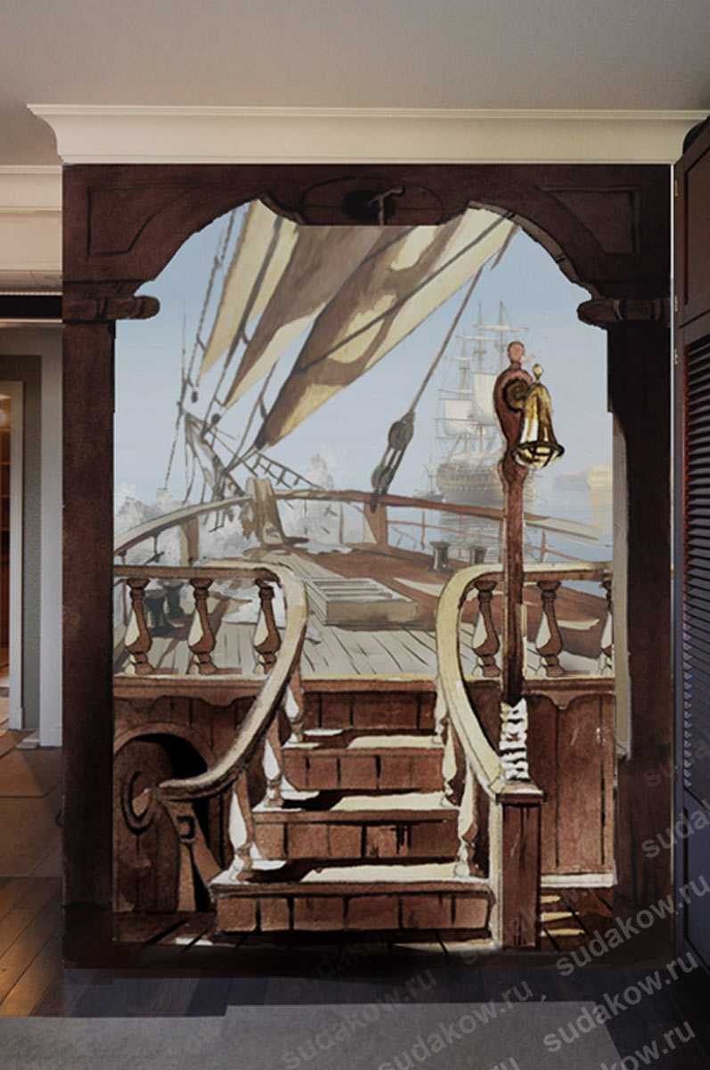 эскиз морская тематика корабль