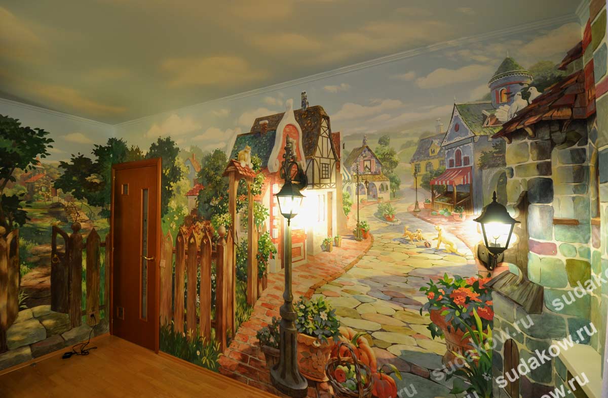 Оформление стен в детской комнате